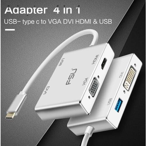 USB C HUB Type C To HDMI 4k VGA DVI USB 1080p Adapter USB Hub3.0 USB C To HDMI Converter for Macbook Pro Projector Thunderbolt 3