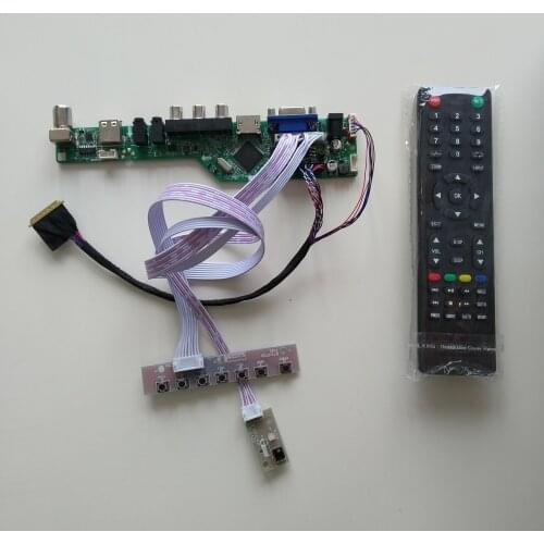 VGA AV LCD LED TV HDMI-compatible AUDIO USB Controller driver Board DIY kit For B156XTN04.3/2 1366X768 panel screen cable