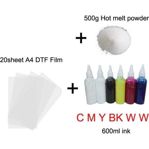 Vilaxh 500g Hot Melt Powder A4 DTF PET Transfer Film White Color DTF ink For DTF Direct Printer machine