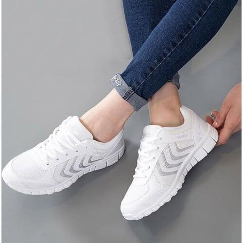 Comfortable shoes women sneakers mesh lace-up leisure wedge sneakers platform shoes woman claussures femme basket