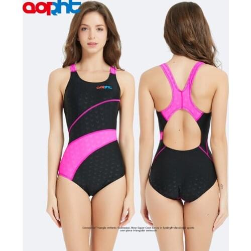 Women One-piece Professional Sports Training Swimsuit Competition Type Female Triangle Racing Quick-Dry Swimwear Bathing Suit