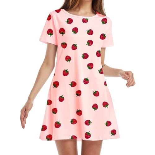 Summer Womens Clothing Short Sleeve O-neck Print Mini Dress Female Plus Size Fashion Streetwear Vintage Casual Dresses