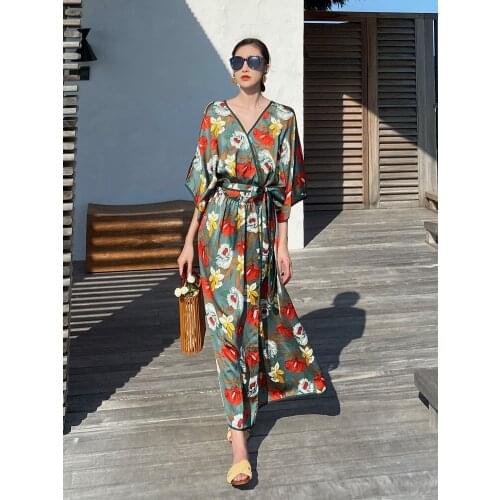 2020 new super fairy floral dress bohemian long temperament beach dress female seaside holiday dress