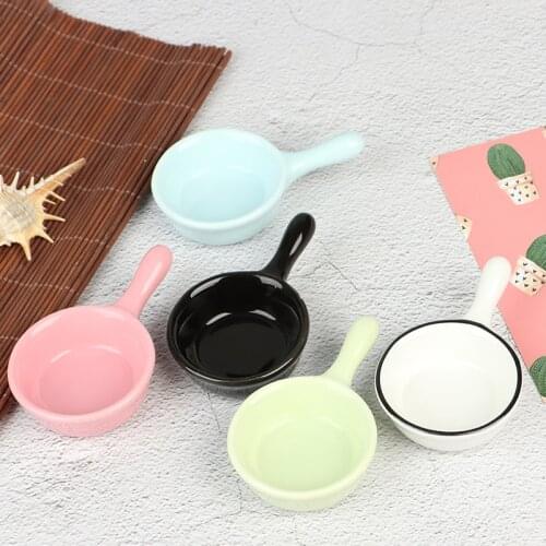 1Pc 1/6 Dollhouse Miniature Kitchen Cooking Ware Mini Ceramic Soup Pot 9.5*6cm