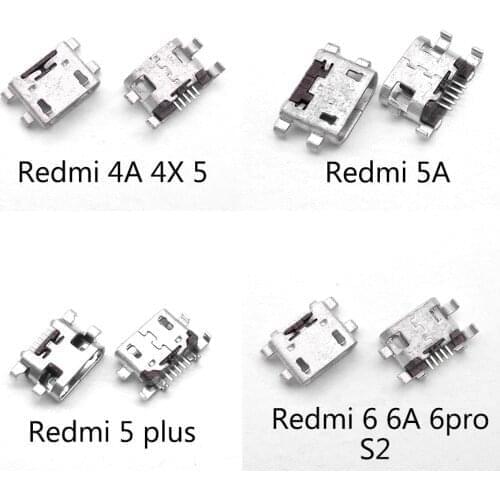 10PCS 5pin micro usb jack connector charging port socket female for xiaomi redmi 4A 4X 5 5A 5PLUS 6 6A 6PRO S2
