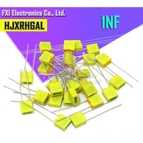 20PCS Correction capacitor 1NF 102J 100V 5mm Polypropylene Safety Plastic Film Capacitor New original