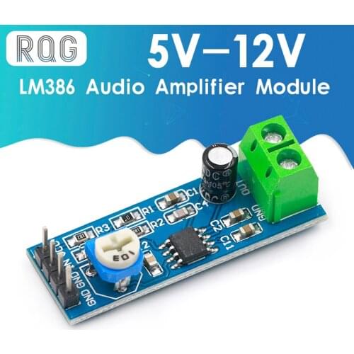 200 Times Gain 5V-12V LM386 Audio Amplifier Module 10K Adjustable Resistance 200 Multiplier Speaker Wire Holder