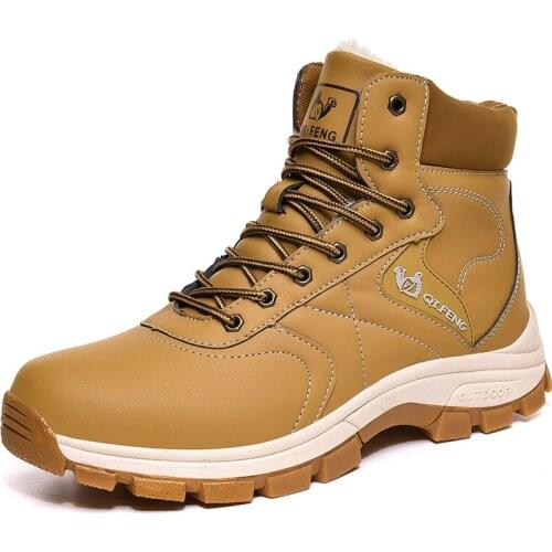 2020 Fur/non-fur Men Boots Anti-Skidding Leather Shoes Men Comfy Winter Autumn Men Shoes Short Plush Snow Boots Durable Outsole