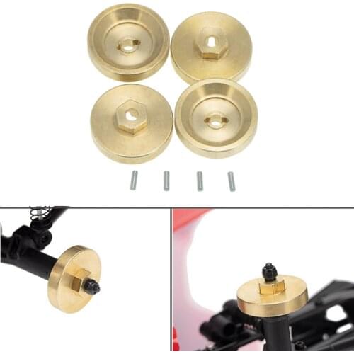 4PCS Brass 4mm Counterweight Wheel Balance Weight Coupler Kit Replacement For 1/24 Axial SCX24 90081 RC Car Repair Accessories