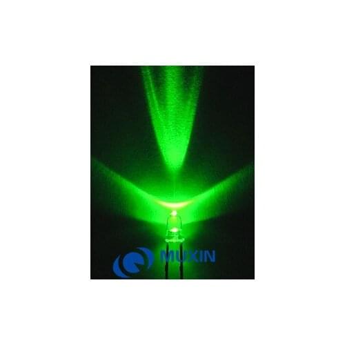 50pcs LED 3mm Green Clear Lens Round Ultra Bright Transparent LED 3 mm Light Emitting Diode Lamp 3V 20mA DIY Components
