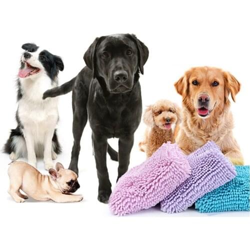 Supe Absorbent Pet Dog Towel Soft Cat Bath Towel Quick-Drying Cat Towel Dog Bath Towel Chenille Microfiber Puppy Pad Pet Supply
