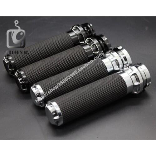 Custom CNC Aluminum Slip Gel Rubber Handlebar Grips Handle Bar Grips 1" 25mm For Harley Softail Sportster Touring Dyna