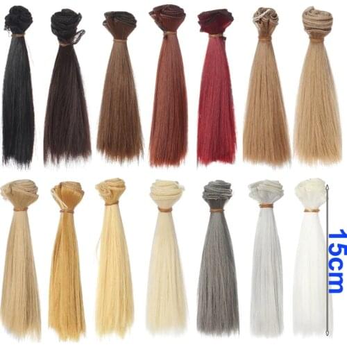 One piece 5cm 15cm 25cm black gold brown khaki white grey color short straight doll hair for 1/3 1/4 1/6 BJD diy material