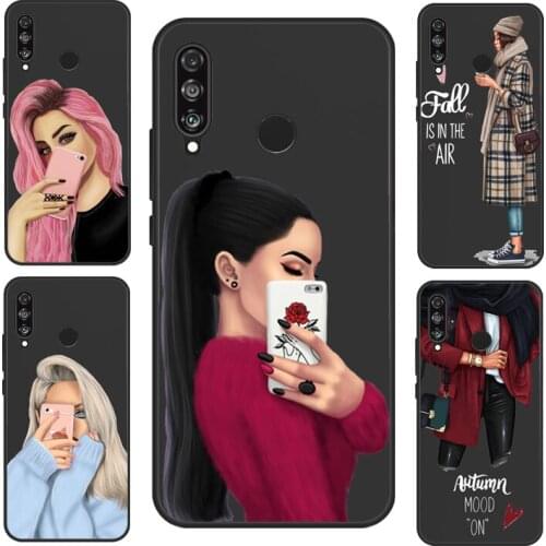 Fashion Girl Art For Huawei P20 Lite P30 P40 Pro P Smart 2019 2021 Nova 5T Case For Honor 10i 20 8A 8X 9X