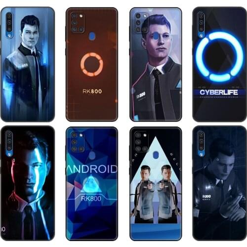 Black tpu Case For Samsung Galaxy A50 50S A30S A10 A11 A21S A31 A41 A51 A71 M21 S10 LITE Cover Detroit Become Human RK800 Connor