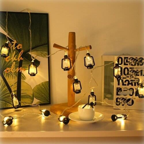 Chkok LED Kerosene Ring String Lights Creative Retro Horse Lanterns Christmas Outdoor Decorative Lights Fairy Tale String Lights