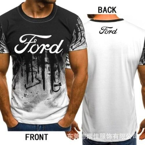 New summer Mens T-shirt for Ford Car Logo printing casual Cotton Slim fit Short Sleeve Solid color Mens short sleeve F