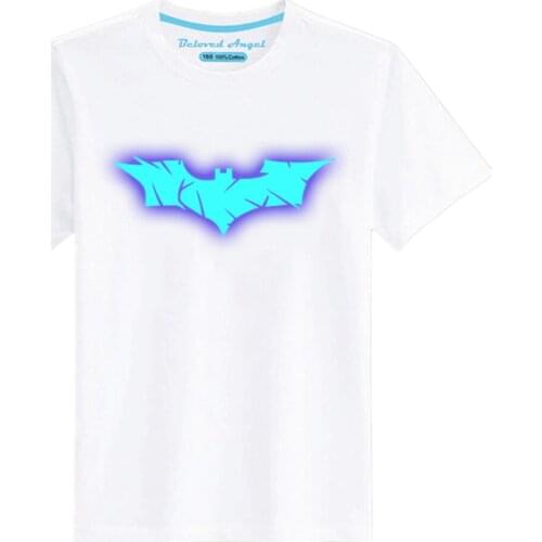 Girls Boys Short Sleeve T Shirts Cartoon Print Luminous T-shirt Children T-shirt Cotton Girls Tops Christmas Kids Baby Clothing