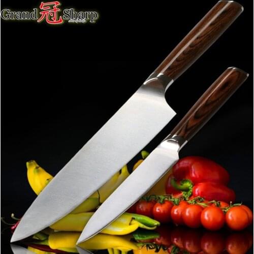 Grandsharp Brand Kitchen Knife Set 2-piece Chef Utility Kitchen Knives Sets Top Grade Stainless Steel Kitchen Tools Wedding Gift