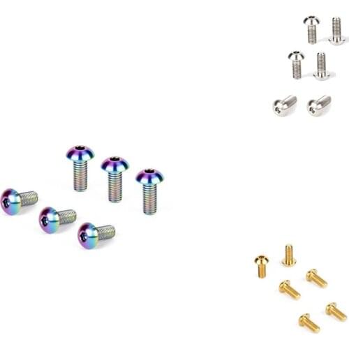 HOT 6Pcs Titanium TC4 Bolts M5X12mm Hex Head for Bicycle Bottle Cage Install T MTB Mountain Bike Ti Parts Screws