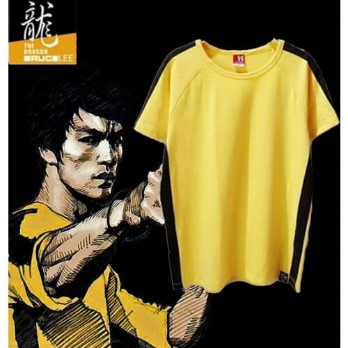Bruce Lee Shirt Kung Fu Leica Cotton Sports Short Sleeves Jeet Kune Do Chinese Tai Chi Wushu Costume Kampfsport Wing Chun