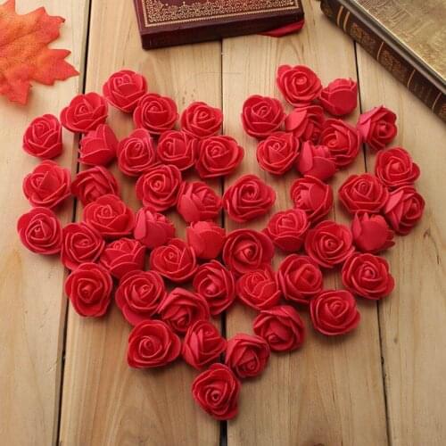 PipiFren 50pcs/lot Artificial Flowers Fake foam roses Wedding car Fall decorations fleurs autumn for home rosas artificiais