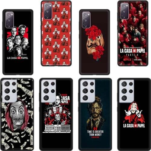 Spain TV Money Heist House Paper Silicone Case for Samsung Galaxy S21 Ultra S20 FE S10 Plus S9 S8 S10e S7 5G Phone Cover Coque