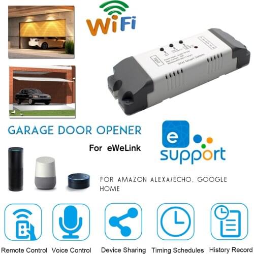 EWelink Smart Life Garage Door Sensor Opener Controller WiFi Switch Alexa Echo Google Home DIY Smart Home App Alert No Hu