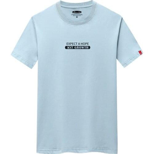 Summer Mens Tops 100% Cotton Short Sleeve T-shirt New Letter Print Tshirt S-6XL Plus Size Man Loose T Shirt Men Casual Tees