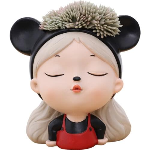 Fashion Girl Flower Pot Succulents Pots DIY Making Resin Concrete Vase Cactus Office Decor Home Decoration Tools Plant Pot