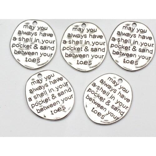 May you always havea shell in your poket& sand between your toes Antique Tibetan Silver Pendant Finding Accessories Choker