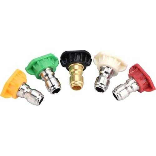 New 5pcs New Pressure Washer Spray Nozzles Tip Set Variety Degrees For Quick Connect Gun Irrigation Spray Nozzles Water Tip