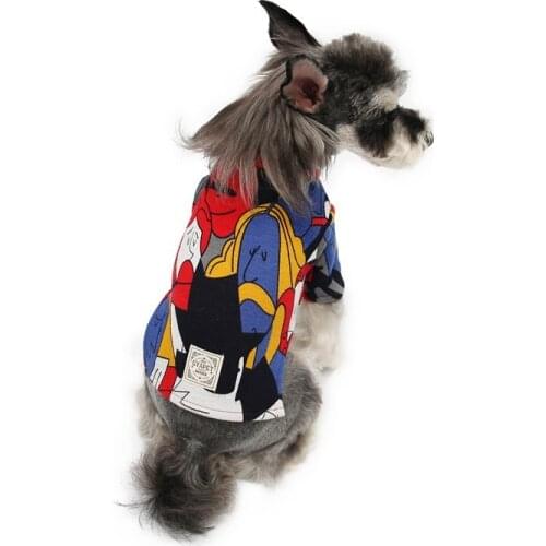 New Designer Dog Tshirt for Small Medium Dogs Summer Dog Clothes Artist Schnauzer Clothing Printed Dogs Pets Clothing