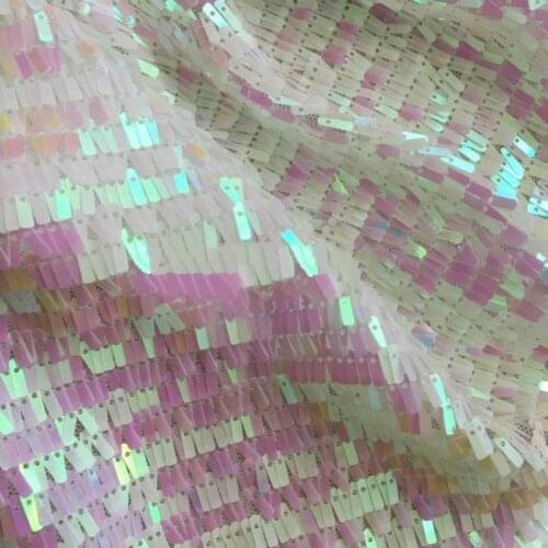 GLace 1Y/Lot Encrypted rectangular sequin fabric mesh lace fabric for dress cloth wedding decoration TX872