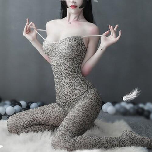 Sexy Lingerie Porn Leopard Babydoll Chemise Lingerie Sexy Hot Erotic Costumes Open Crotch Sexy Underwear Women Sexy Sleepwear