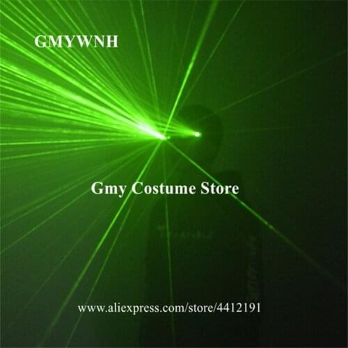 SJ77 Green laser light laser glasses 2pcs laser heads dj wears glowing glasses laser men show projector robot dance costumes bar