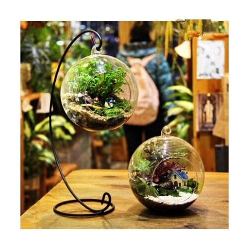 6pcs/lot Ball Shaped Glass Hanging Vase Bottle for Plant Flower Container Decor 12cm ,round bottom,wedding decoration