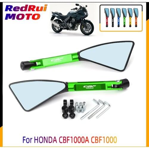 For HONDA CBF1000A CBF1000 A Universal Motorcycle Accessories CNC Aluminum Blue Lens Rear View Side Mirror Laser Logo(CBF1000)