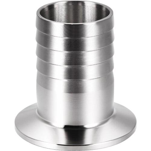 Uxcell Clamp Hose Adapter 1.988" Flange to 1-1/4" Hose Barb Sanitary Fitting