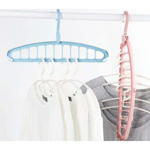 11 Hole Organizer Clothes Hanger Magic Plastic Folding Space Saving Clothes Wardrobe Storage Multifunction Rotate Drying Rack