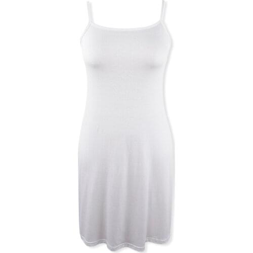 Softwear Elasticity Summer Dresses White Sleeveless Backless Spaghetti Strap Modal female Midi Dress Vestidos Basic Casual Dress