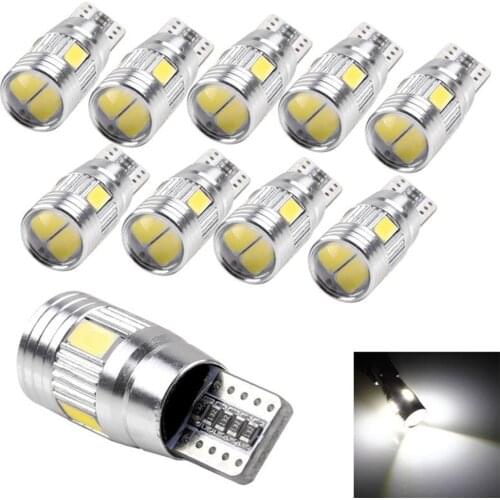 1 Set Super Bright T10 Car Bulbs LED Canbus Error Free Lamp 6 SMD White Side Light Side Marker Light Trunk Light Backup Light