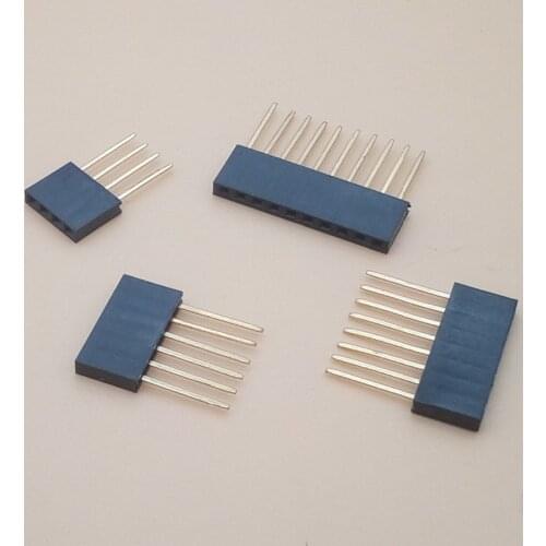 20Pcs 2.54mm Single Row Female Long pins 11mm Breakaway PCB Board Pin Header socket Connector 1*4/6/8/10Pin For Arduino