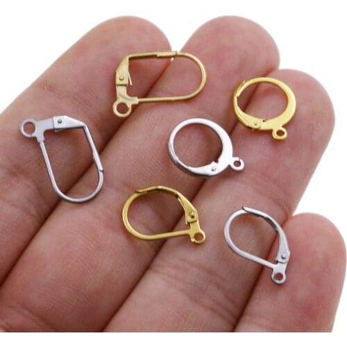 20pcs Lot Stainless Steel Gold Lever Back Ear Wire Hoop Open Loop Leverback Earring Hooks for DIY Earring Making Supplies
