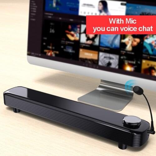 3D Surround Soundbar Bluetooth 5.0 Speaker Wired Computer Speakers Stereo Subwoofer Sound bar for Laptop PC Theater TV Aux 3.5mm