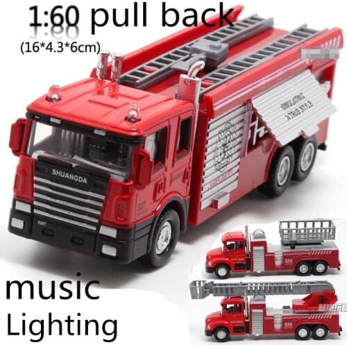 Free shipping ! 1 : 60 alloy pull back Sound and light Fire engine toy model,Classic Toys,Childrens educational toys
