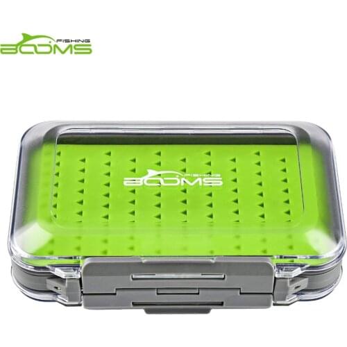 Booms Fishing Fly Fishing Box Waterproof Double Side and Silicone Insert Tackle Boxes Transparent Plastic Fly Box Lure Hook Case