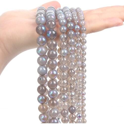 Natural Stone Beads Smooth Labradorite Round Loose Spacer Beads For Jewelry Making DIY Bracelets Necklace Accessories 6/8/10MM