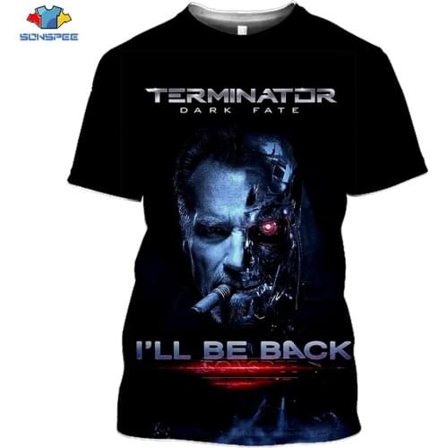 SONSPEE Movie Terminator T-Shirt T800 Dark Fate 3d Print Gym Mens T-Shirt Joker Skull Tshirt Summer Harajuku Style Tee Top Pull