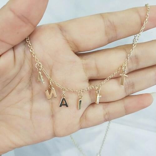 DODOAI Custom letter Necklace Letters Necklace For Women Custom Jewelry Stainless Steel Custom Name Necklace Gold Nameplate Gift
